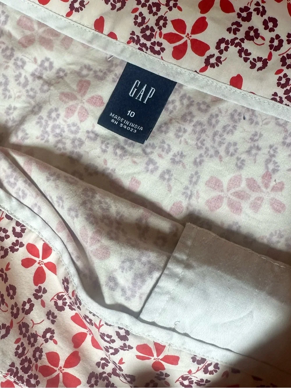 Gap A-Line Skirt Red & Purple Floral Size 10